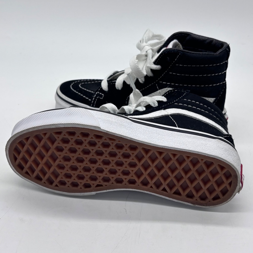 NEW Vans Kids Size 12 Black Sk8-Hi High Top Skate Sneakers Skater Streetwear - Picture 4 of 7